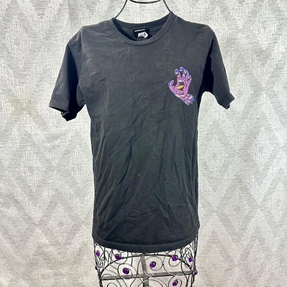 santa cruz wavy screaming black t-shirt size S